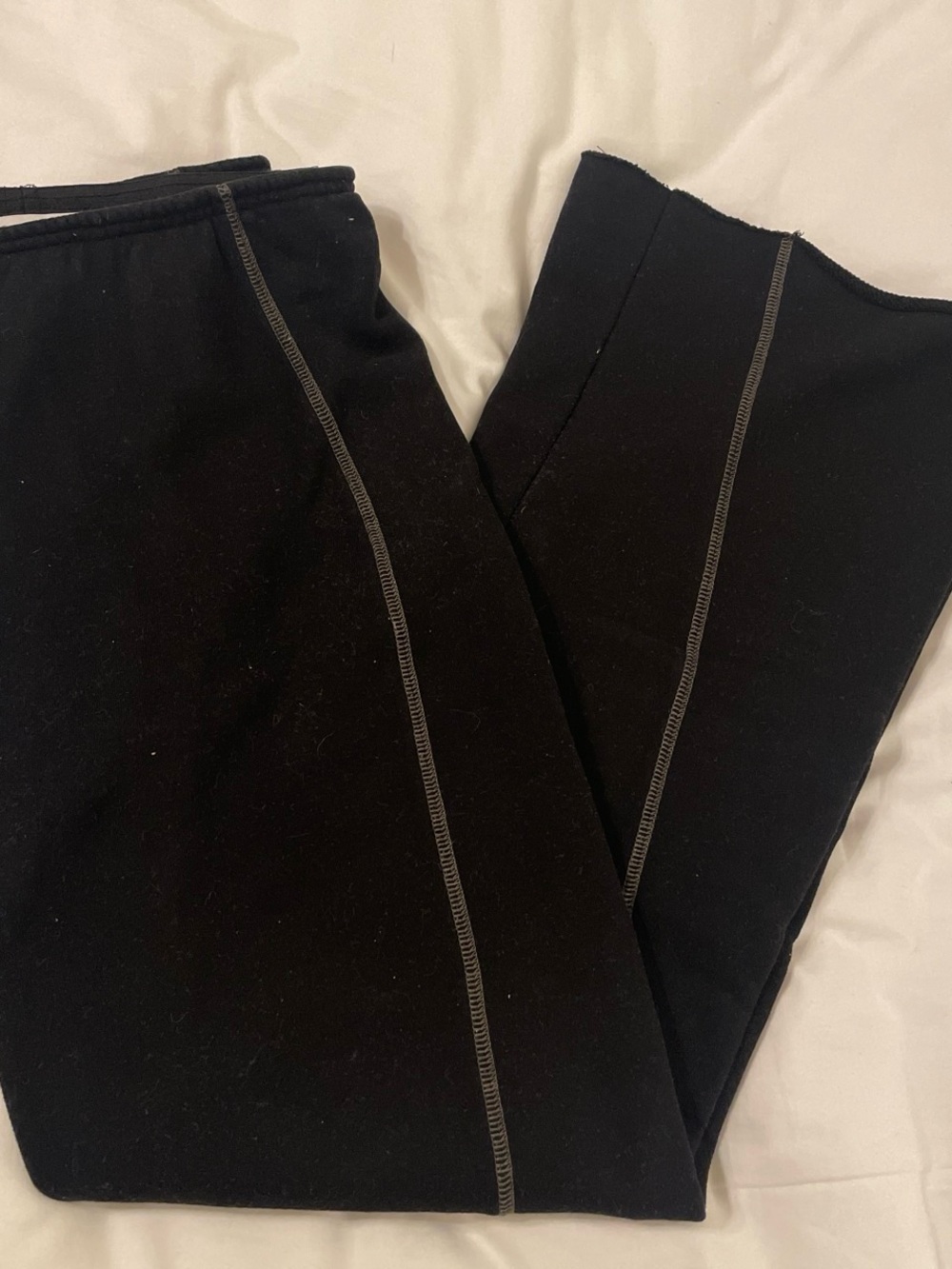 OAK + FORT Black Track Pants with Contrast Stitching